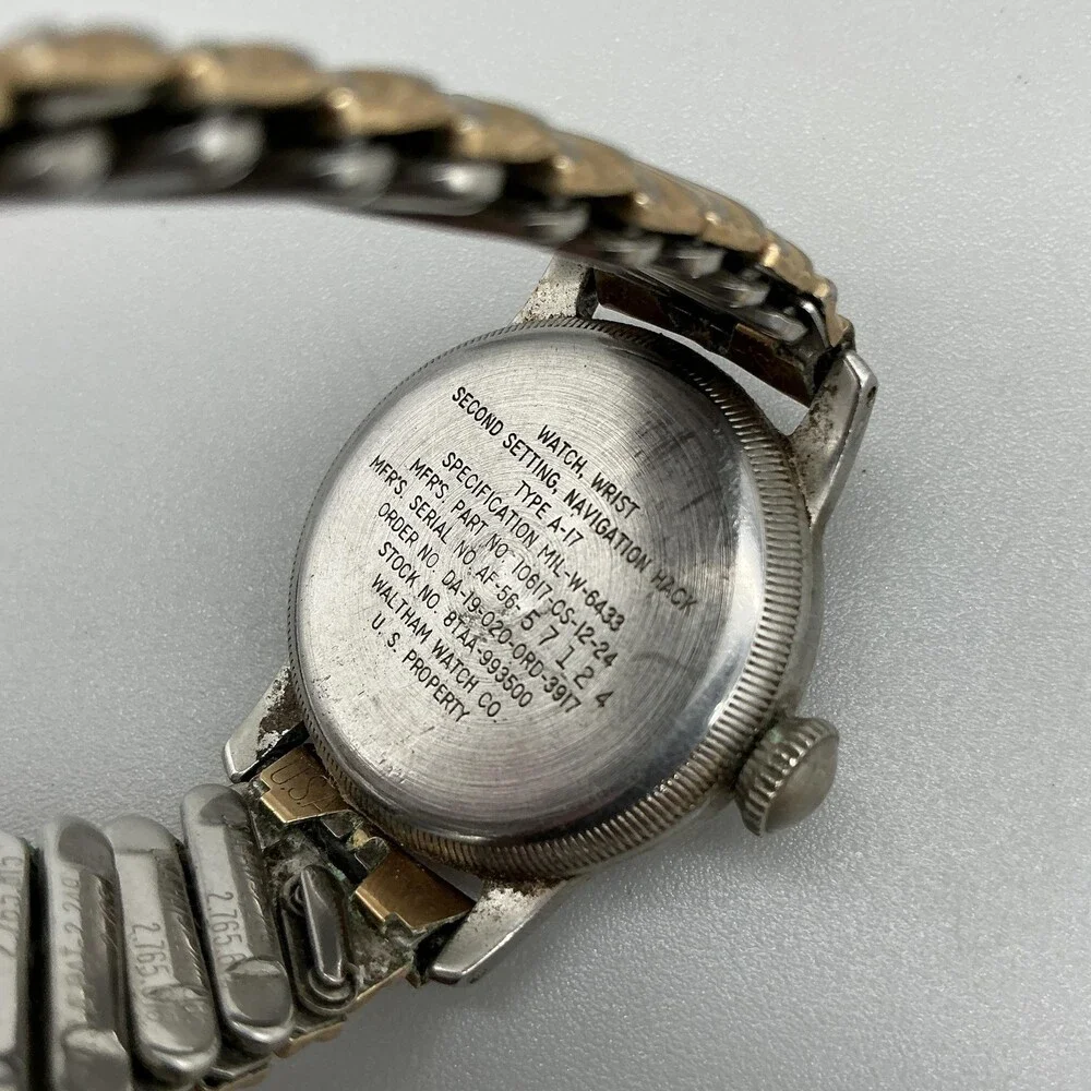 Vintage Waltham Type A-17 Military Mens Watch 31mm Manual For Parts Not Running